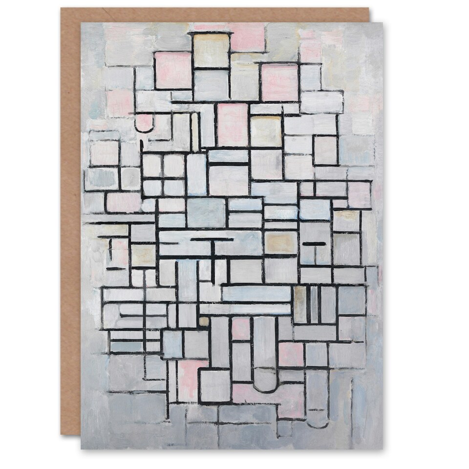 image 1 of Piet Mondrian Art Card Composition No IV Abstract Painting