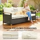 image 3 of Outsunny 3 Seater Rattan Garden Sofa with Cushioned Wide Seats | Brown | Brown | Three Seater