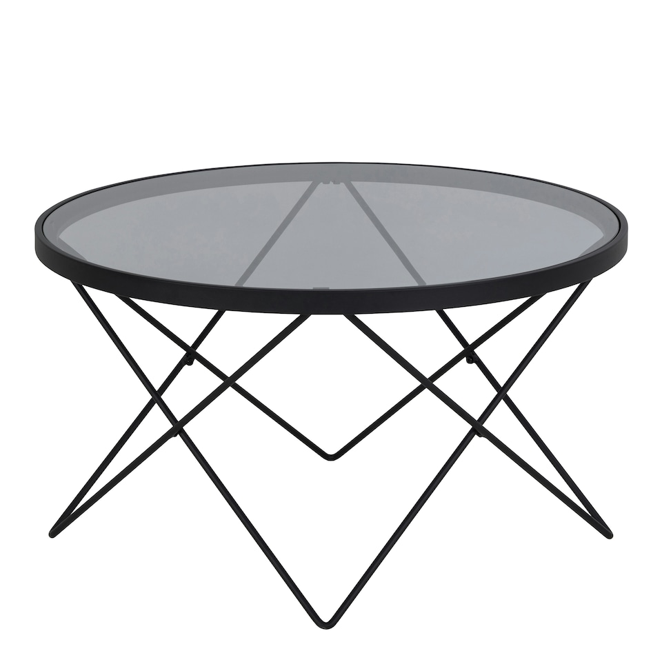 image 1 of Cuxton Black Coffee Table, with Smoked Glass Top