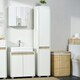 image 2 of kleankin 5-Tier Modern Tall Bathroom Cabinet with Adjustable Shelves White