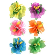 Assorted Hibiscus Flower Hair Clip Fancy Dress