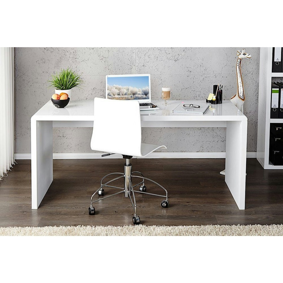 image 1 of Furniturebox Enzo White High Gloss Computer Office Desk