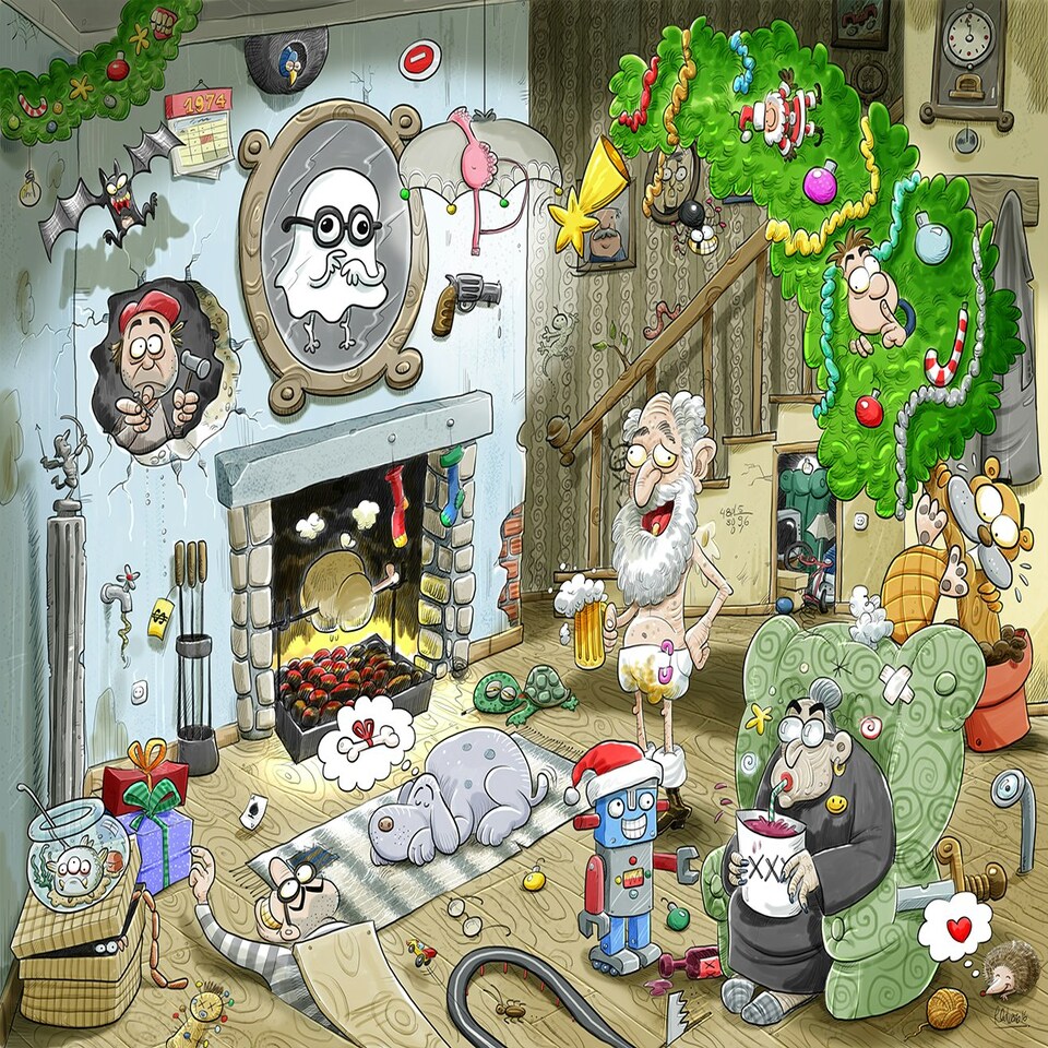 image 1 of Christmas at Chaos House - No.2 1000 Piece Jigsaw Puzzle