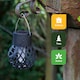 image 6 of Gardenwize Pack of 6 Solar Hanging Flame Lantern Lights Outdoor | Black