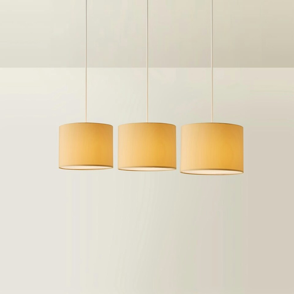 image 1 of ValueLights Torbery Set of 3 Sand Nesting Ceiling Light Shades Yellow