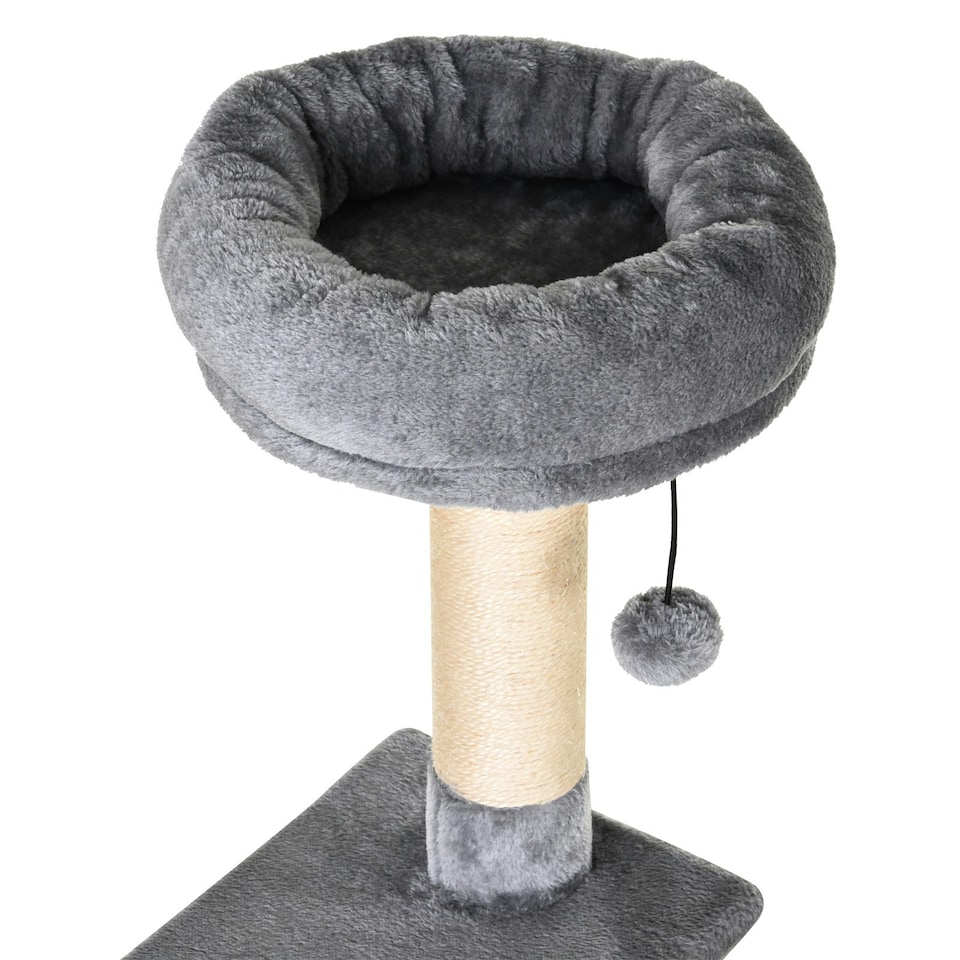 image 1 of PawHut 154cm Cat Tree Tower Multi-level Indoor Scratching Post Light Grey