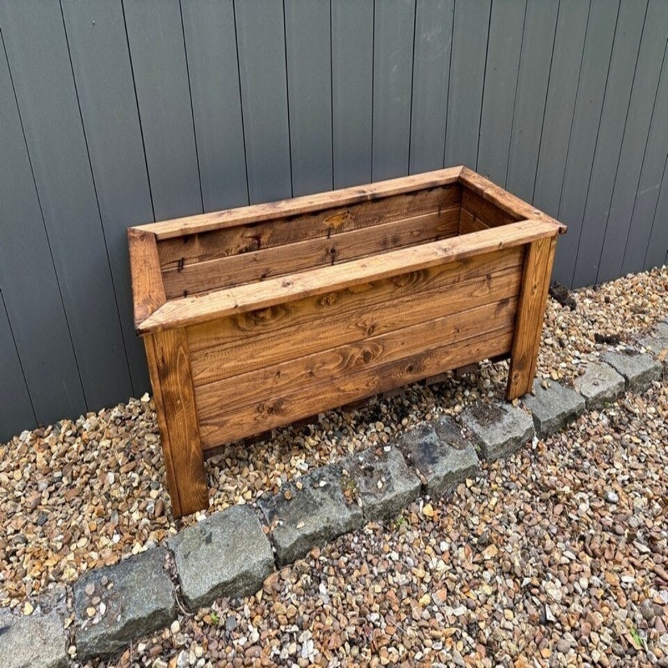 image 1 of Prestbury Raised Rectangular Extra Large Trough - Timber - L47.5 x W109 x H42 cm Brown