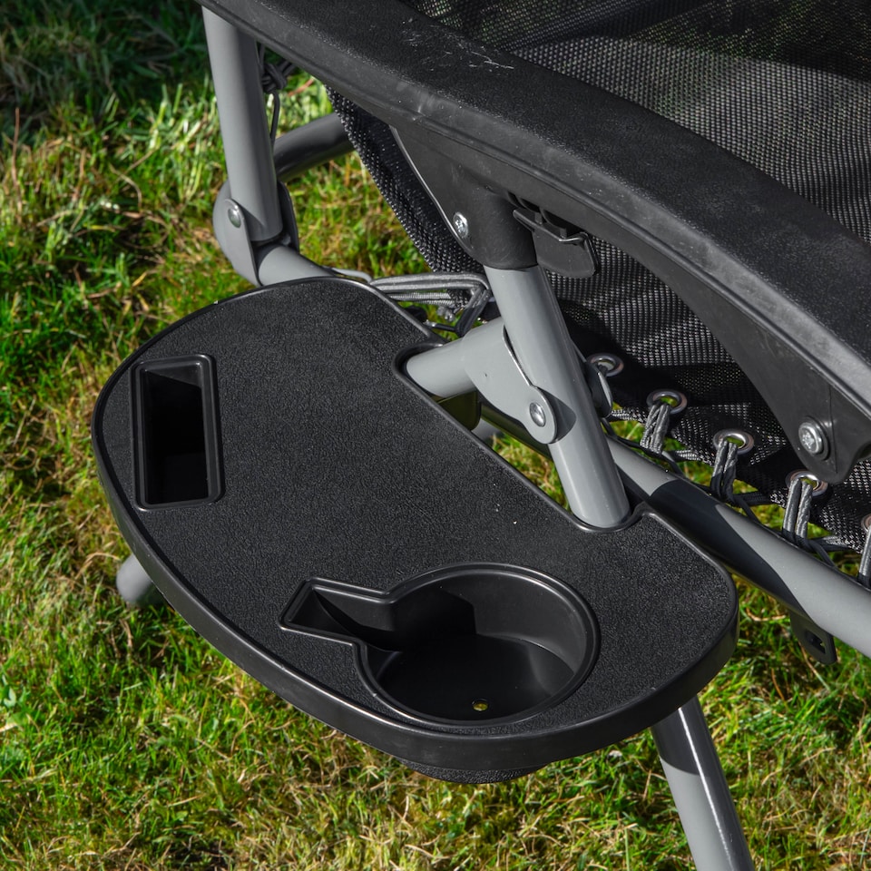 image 1 of Multi Position Garden Zero Gravity Relaxer Chair Sun Lounger in Black & Silver | Black | Black