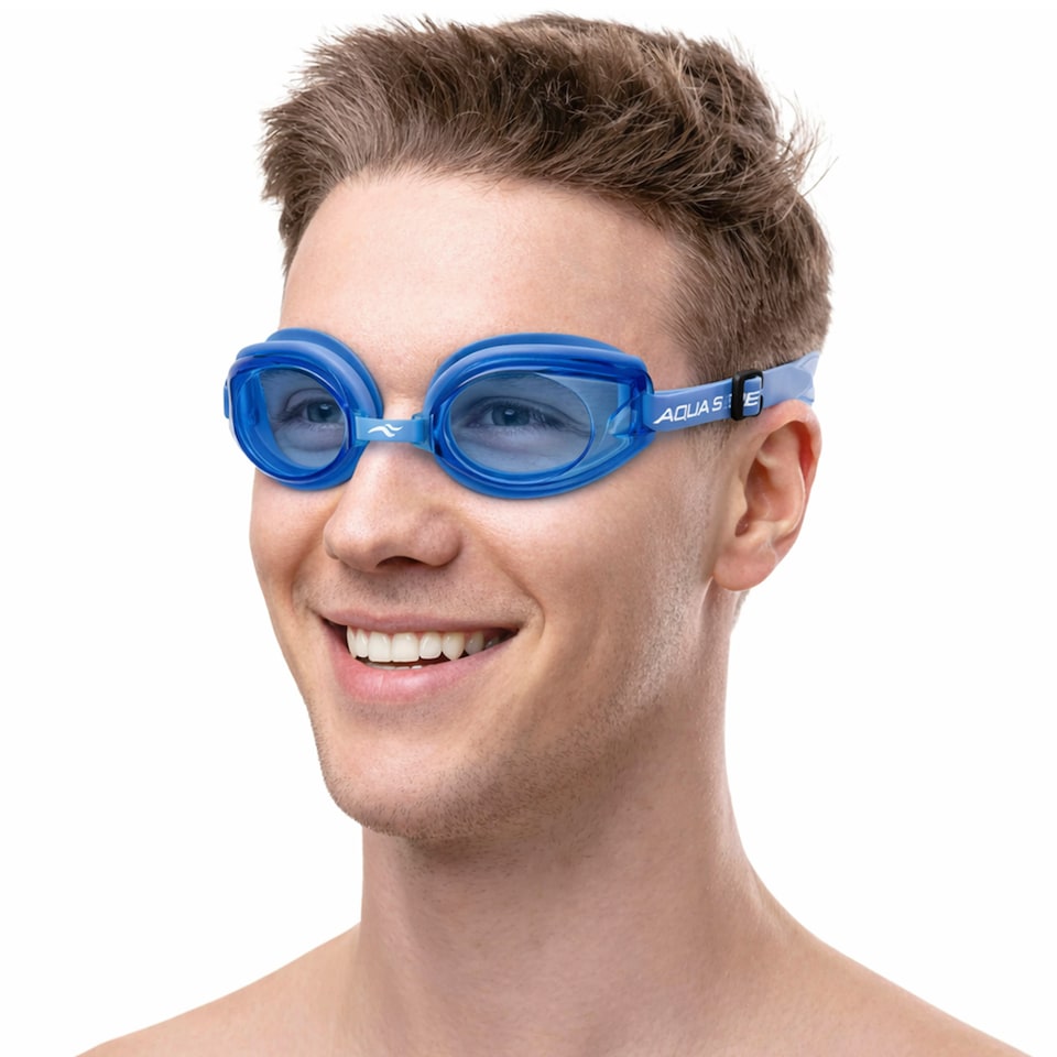 image 1 of Mens Anti Fog UV Protection Swimming Goggles | Comfortable Adjustable Goggles | Blue | Dark Blue | One Size | 1