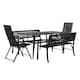 image 8 of Outdoor 6 Person Rectangular Glass Top Garden Dining Table Benches & Chairs Set