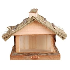 Wall Birdtable (Thatched Roof) Wood 100% Cream