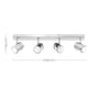 image 5 of ValueLights Rosie 4 Way Silver Ceiling Spotlight Bar and Cool White Bulbs