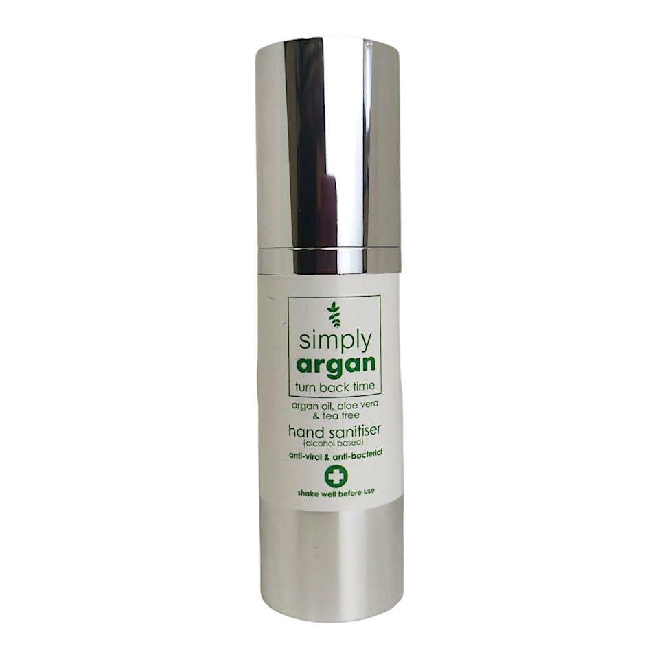 argan, aloe vera and tea tree hand sanitiser