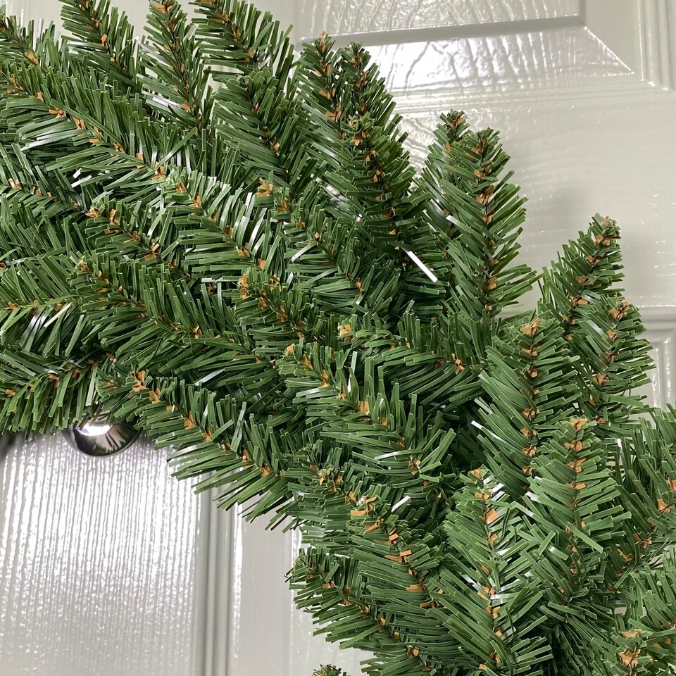 image 1 of 60cm Plain Green Christmas Wreath with 160 Bullet Tips