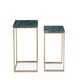 image 1 of Interiors by Premier Marble Top Green Set of 2 Side Table, Open Design Frame Bedside Table, Square End Table for Living Room Green