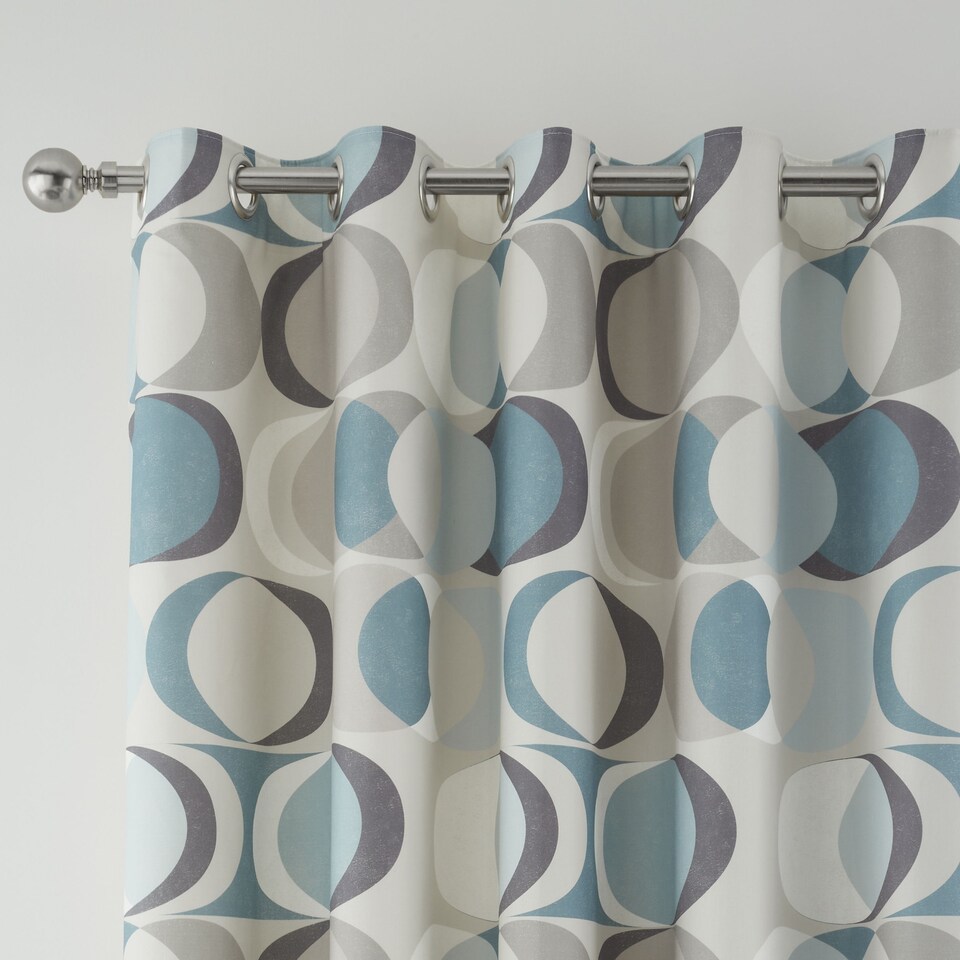 image 1 of Fusion Sander Eyelet Curtains Duck Egg