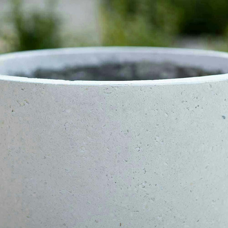 image 1 of Primrose White Handmade Egg Shape Fiberstone Indoor Outdoor Planter 36cm