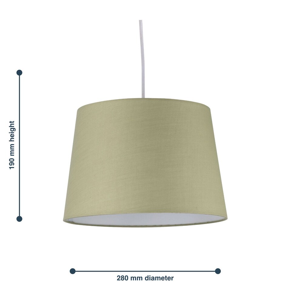 image 1 of Sage Green Cotton 28cm Taper Cylinder Pendant or Lamp Shade | Green | Medium | 1