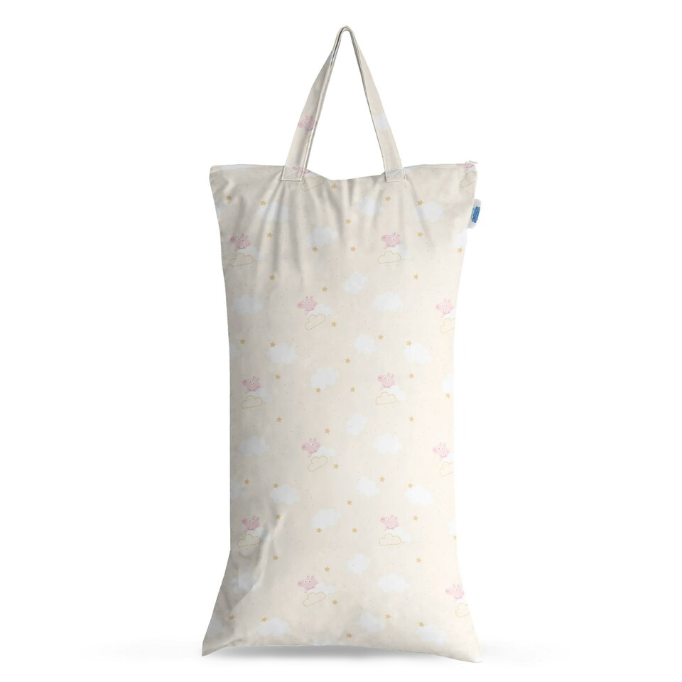 Peppa Pig XL Wet Bag Reusable Cloth Nappy Pail - Peppa Clouds