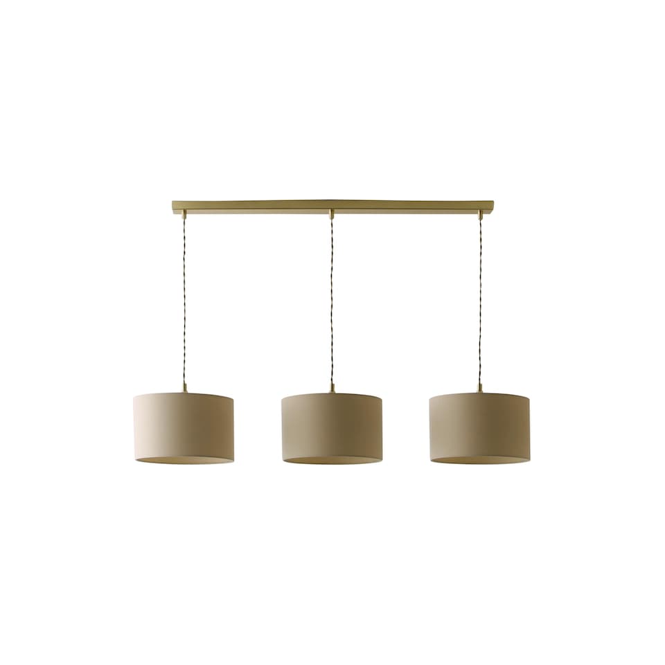 image 1 of ValueLights Shaw Gold 3 Drop Bar Natural Shades and Bulbs