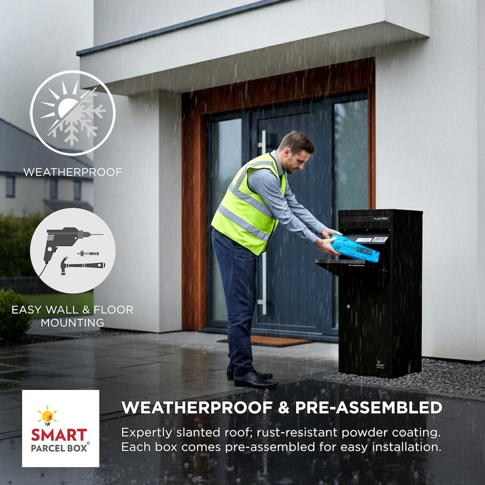 image 1 of SMART PARCEL BOX® Large Front & Rear Access | Black | 1