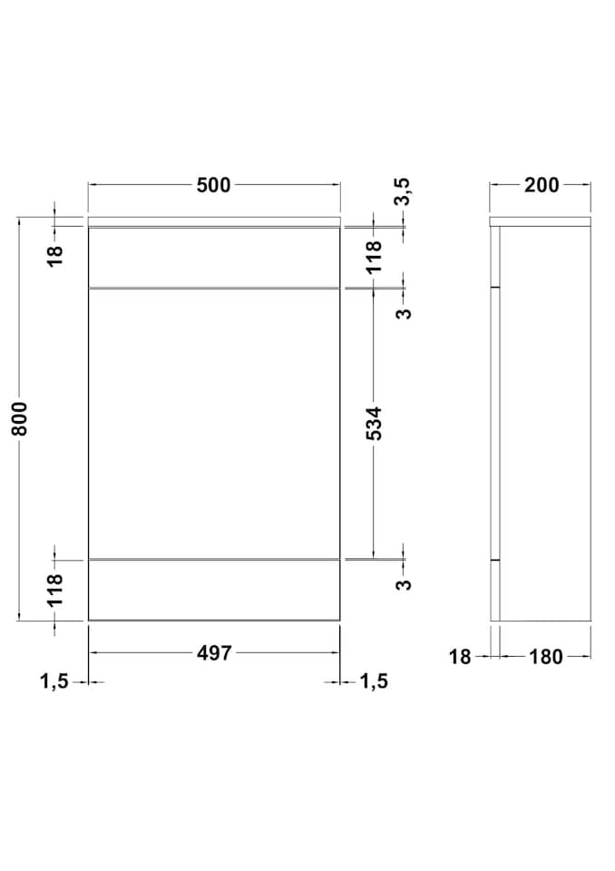 image 1 of Balterley 500 x 200 Deep WC Unit (800x500x200)