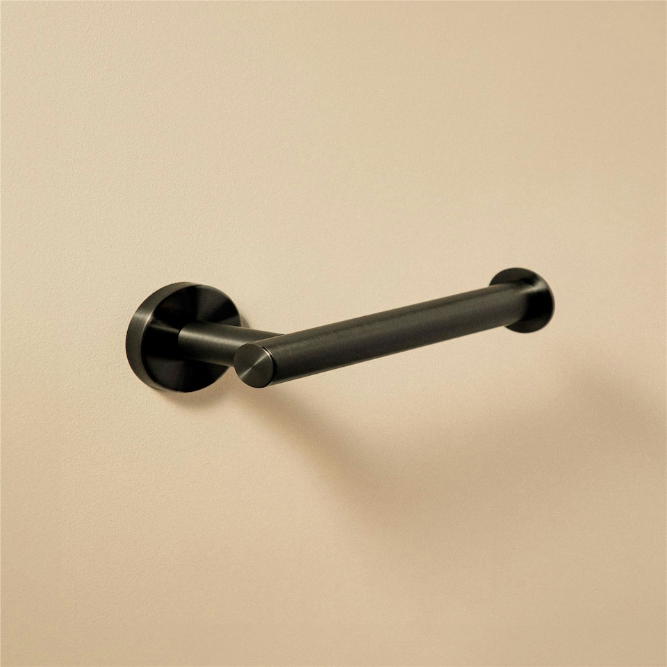 image 1 of Cosmic Wall Mounted Toilet Roll Holder w/ Durable Metal for Bathroom BlackFinish