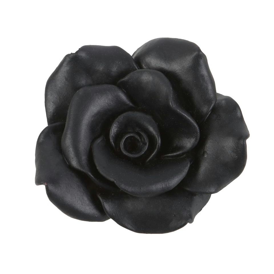 image 1 of Something Different Resin Rose Incense Stick Holder - Black - One Size