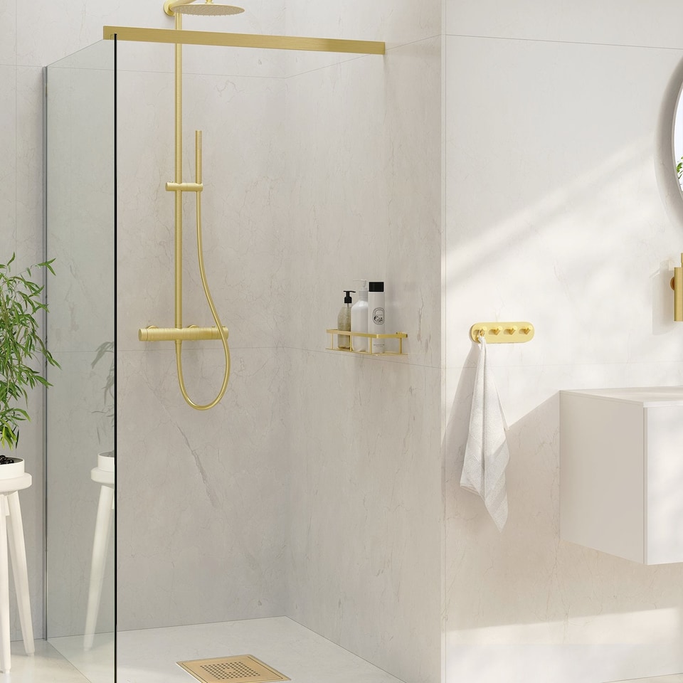 image 1 of Smedbo Brushed Brass Shower Basket