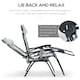 image 3 of Outsunny Zero Gravity Lounger Folding Recliner Chair w/ Cup Holder Grey