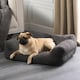 image 2 of OHS Washable Plush Fleece Pet Dog Chair Sofa Bed, Medium - Charcoal