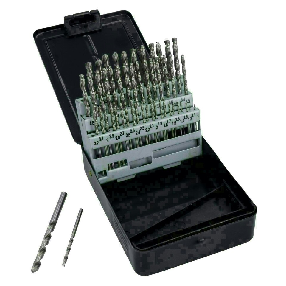 image 1 of Metric HSS G Drill Bit Set Split Point Drills in 0.1mm Increments 1mm - 6mm 51pc