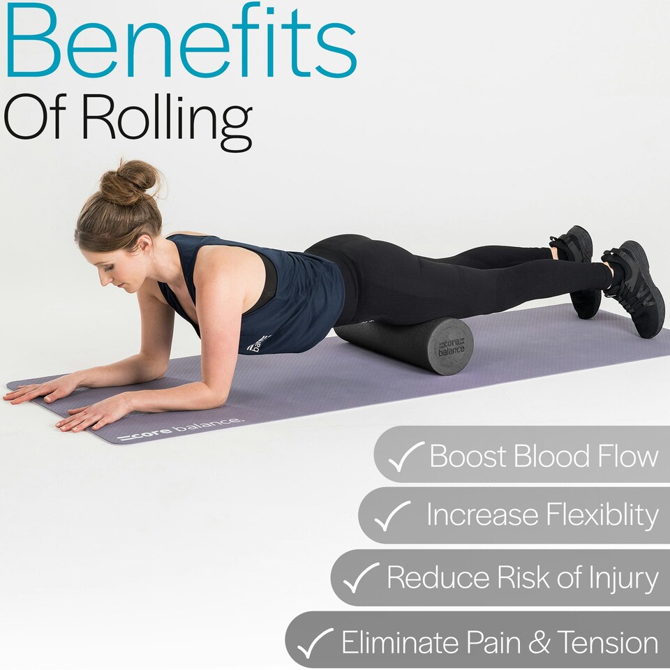 image 1 of 45cm EPE Foam Roller - Black