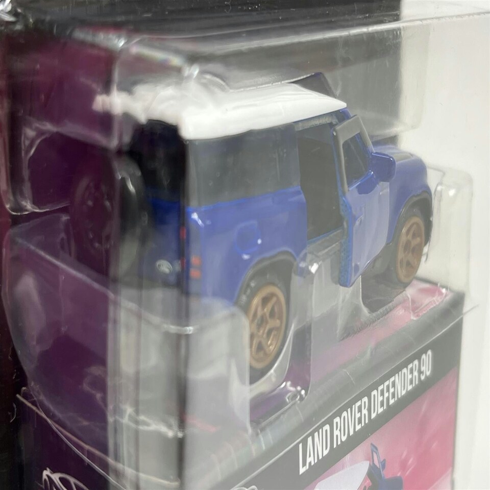 image 1 of Land Rover Defender 90 Blue 1:64 Scale Pink Slips Jada 213291000