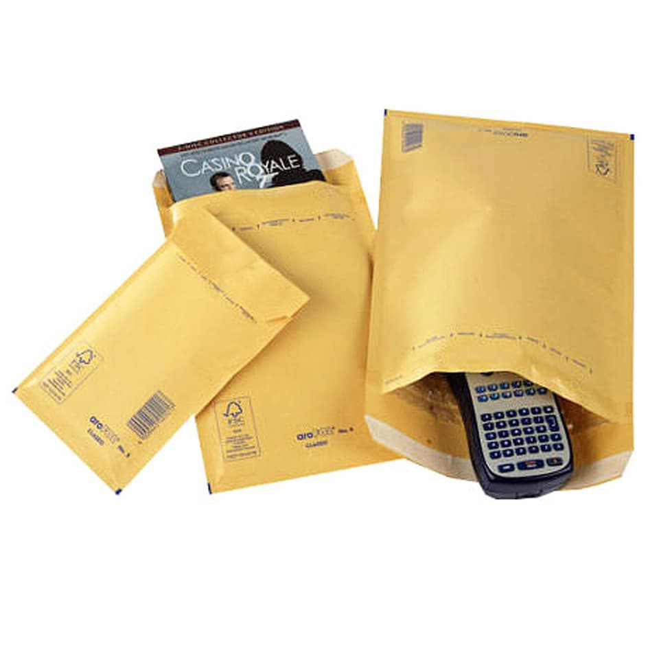 image 1 of 500 x Size 8 (270 x 360mm) Classic Gold Arofol Bubble Lined Strong Postal Mailers With Peel & Seal Slip Gold | One Size