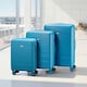 image 2 of Vonhaus Hard Shell Suitcase Set 3 Piece with TSA Lock | Blue | Teal