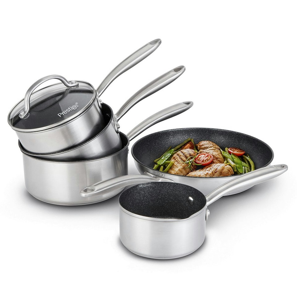 image 1 of Prestige Scratch Guard Cookware Set in Stainless Steel Accessory - Pack of 5