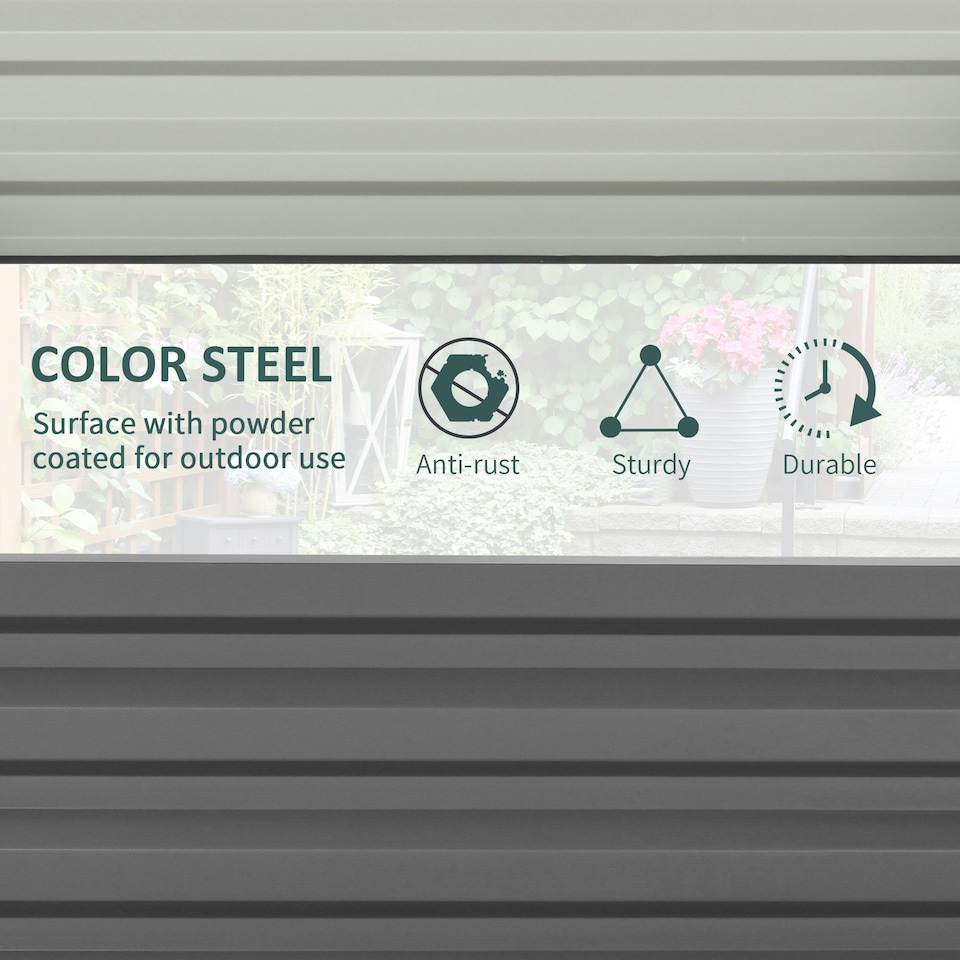image 1 of Outsunny Raised Garden Bed Metal Garden Flower Vegetable Planter