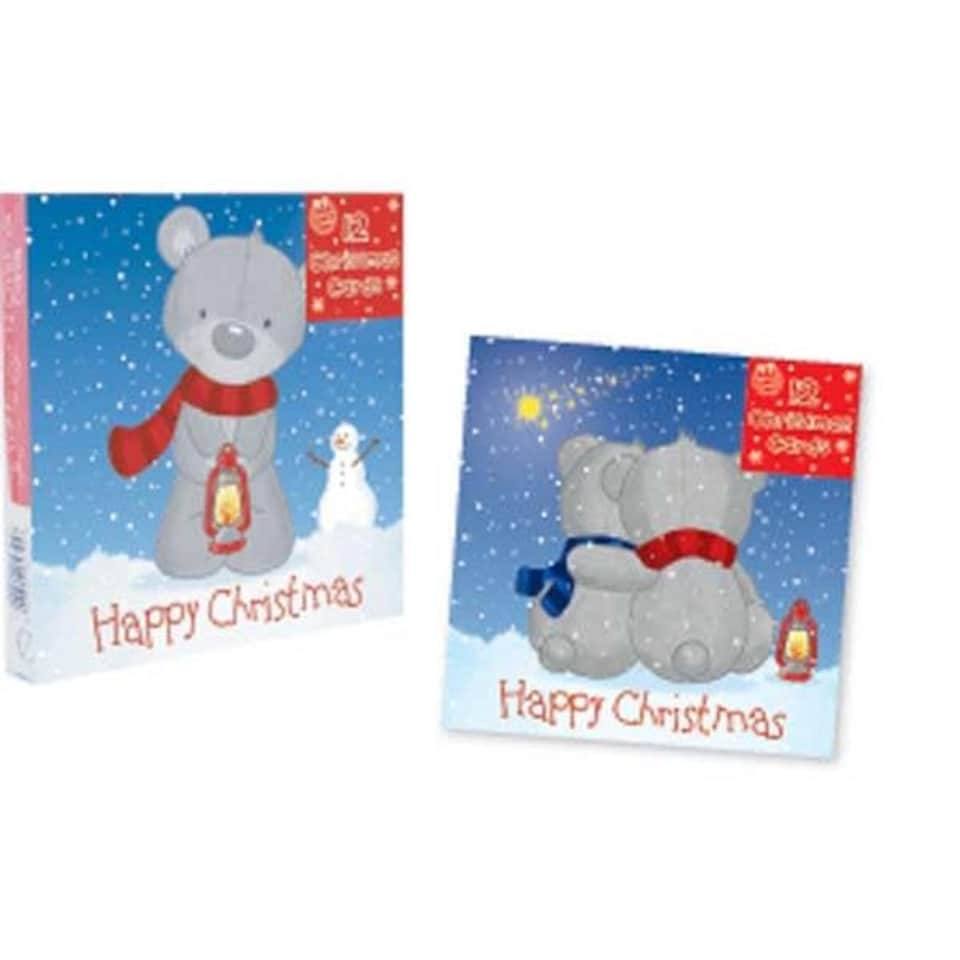 image 1 of 12 Cute Teddy Design Christmas Cards