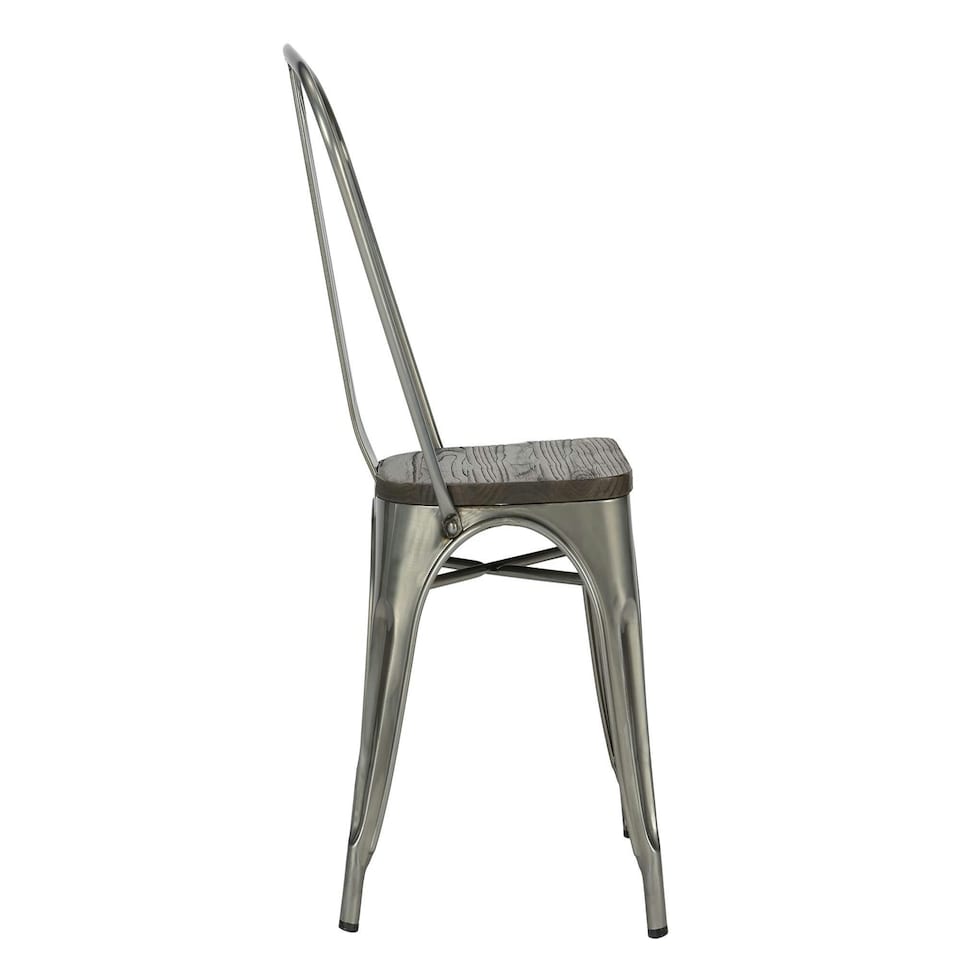 image 1 of Fusion Dining Chair in Metal in Gun metal, 2 pieces Grey | Gun colour
