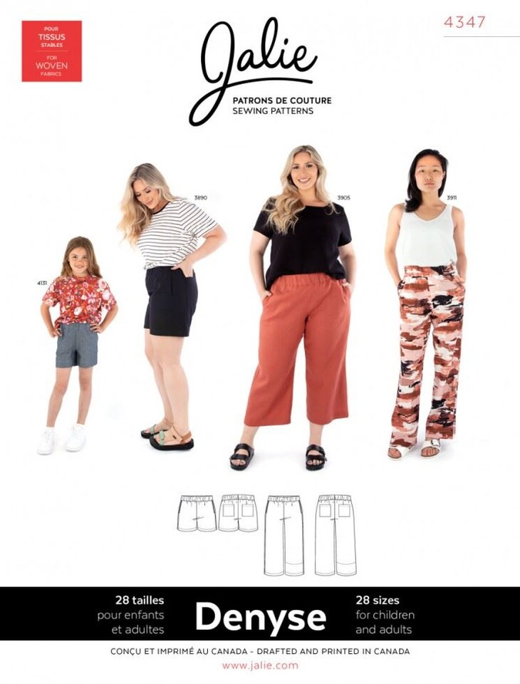 image 1 of Jalie 4347 Denyse Pull On Pants & Shorts Paper Sewing Pattern – Children’s, Teenagers’ & Women’s Trousers & Shorts, 28 Sizes, Intermediate