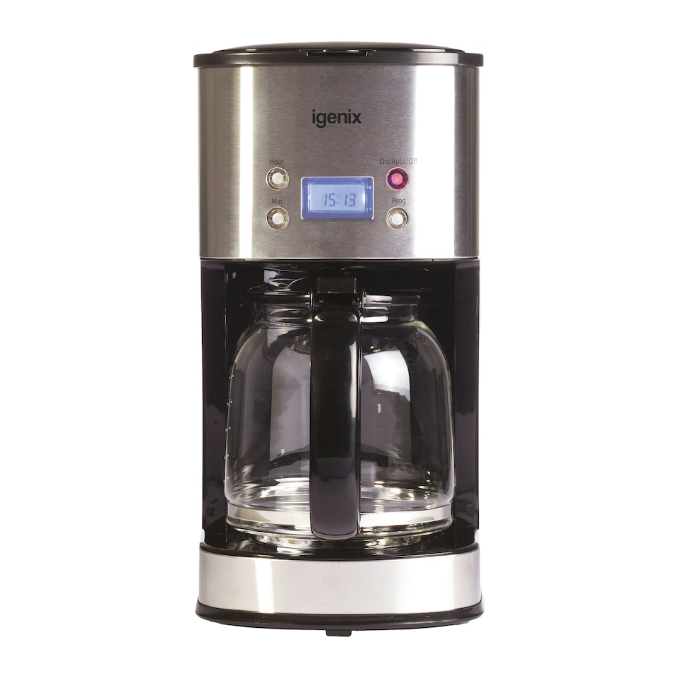 image 1 of Igenix IG8250, Digital Filter Coffee Machine, 24 Hour Timer, 1.5 Litre, Stainless Steel