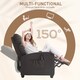 image 5 of HOMCOM Recliner Armchair, Massage Faux Leather Push Back Reclining Chair with Adjustable Leg Rest, Side Pocket, for Home Living Room Theatre, Brown