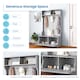 image 5 of COSTWAY 3 in 1 Freestanding Hall Coat Rack Stand Shoe Bench Grey