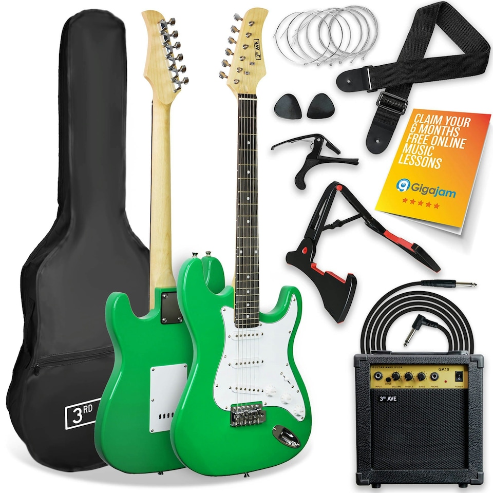 image 1 of 3rd Avenue Full Size Electric Guitar Pack with Amp Orange