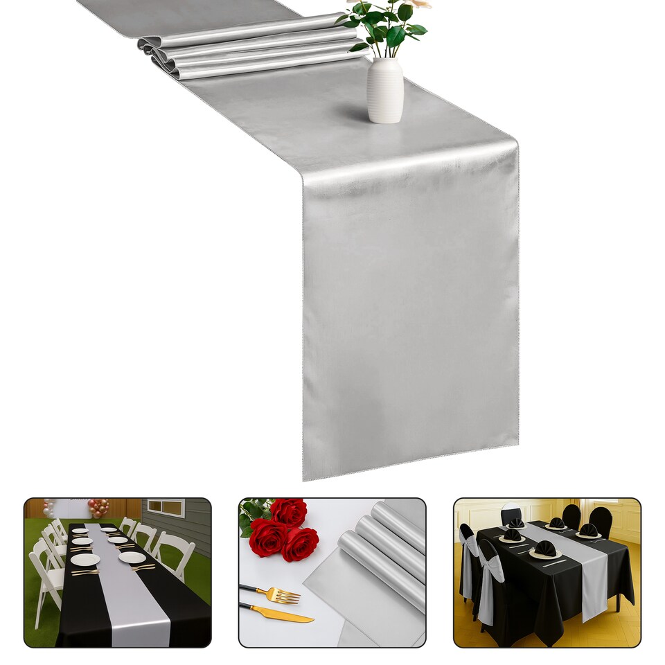 image 1 of Satin Table Runner for Dining Table - 11 x 108 Inch