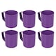image 1 of 6 Set 260ml Plastic Mug Tumbler Cup & Handle Party BBQ Microwave Dishwasher Safe | Purple | Purple