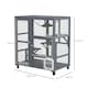 image 7 of PawHut Indoor Catio Cat House on Wheels with Platforms, Hammock