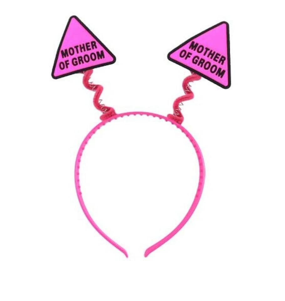 image 1 of Hen Party Head Bopper (Headband for Hen Do) Pink Accessory ('Mother of the Groom')