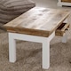 image 4 of Milano Solid Mango Wood White Coffee Table With Drawer White